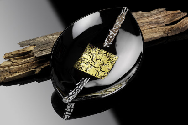 "Gold" Centrotavola Foglia Nera