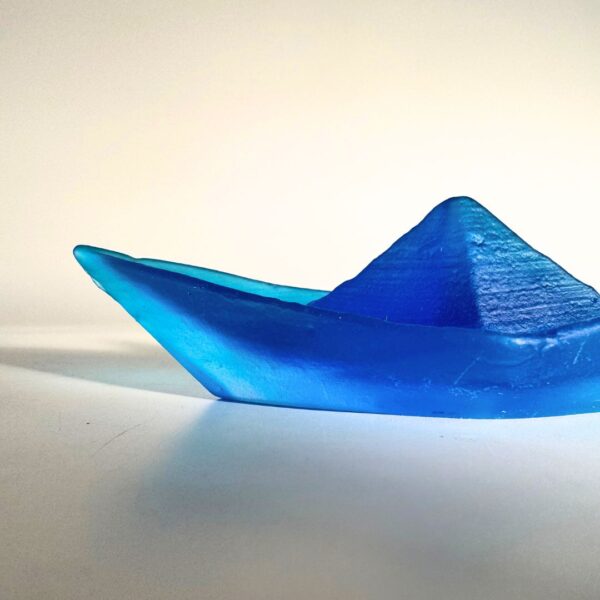 Barchetta Origami in Vetro di Murano AZZURRO