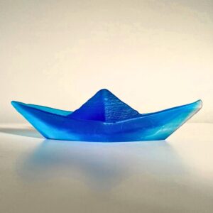 Barchetta Origami in Vetro di Murano AZZURRO - immagine 2